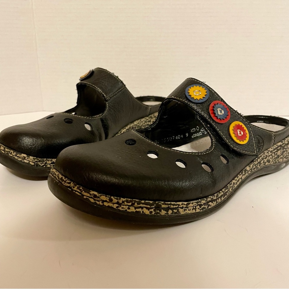 Rieker Daisy Mary Jane Clog Mules Size EUR 42 USA 10.5 Wearable Art Shoes